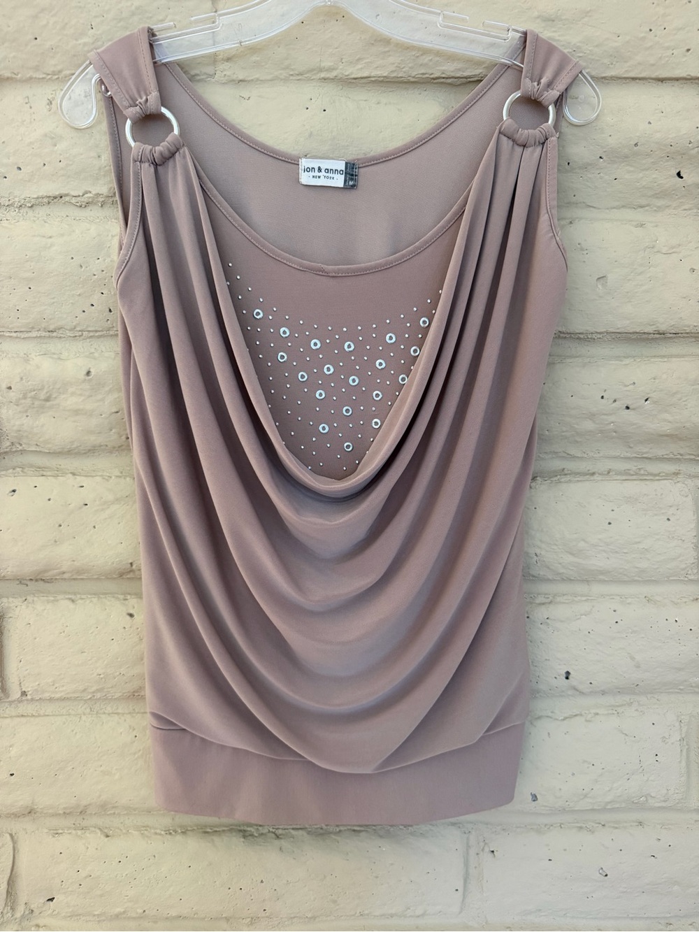 Jon & Anna Dusty Mauve Draped Camisole with Ring-Detail Straps